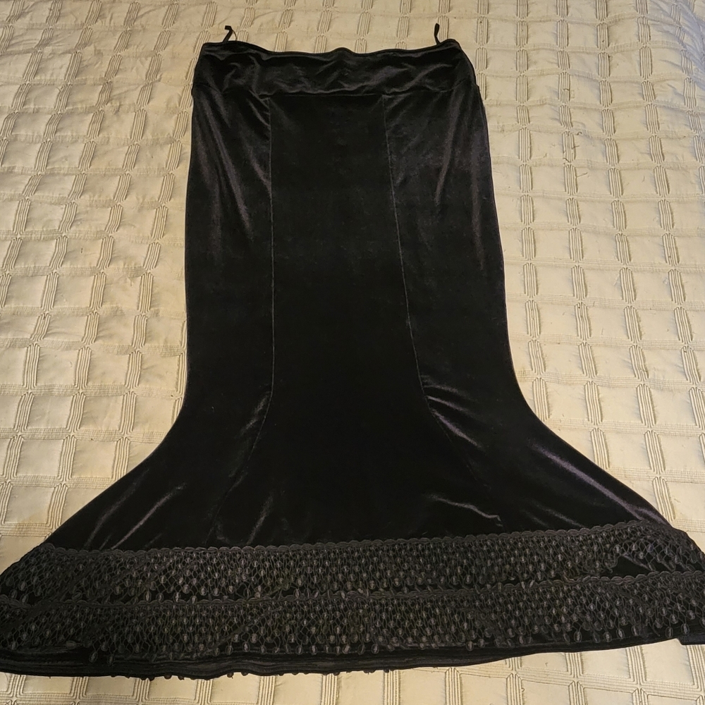 Vintage Catherine Coatney Velvet Morticia Wiggle Skirt